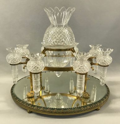 F. & c. Osler Cut Crystal and Ormolu Frame Epergne, England, circa 1885
