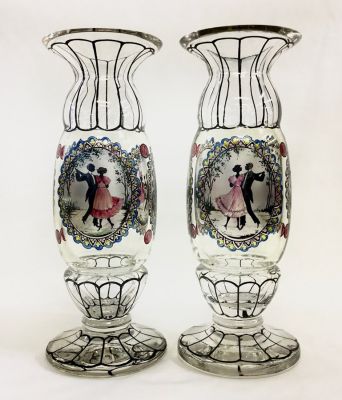 Fachschule Steinschönau Hand Enamelled Glass Vases