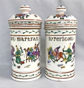 Faience Apothecary Jars, France, 19th Century