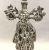 Figural Silvered Metal Garniture Candlesticks