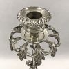 Figural Silvered Metal Garniture Candlesticks