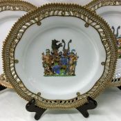 Five Royal Copenhagen Hand Painted Family Crest Plates