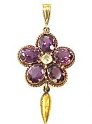 Floral Tourmaline Pendant