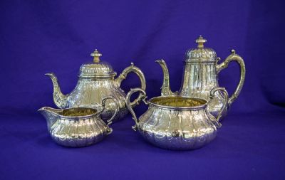 English Silver Tea and Coffee Set, London, 1860.