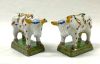 French Faience Oxen, 19th Century