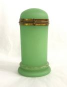 French Jade Green Opaline Glass Box