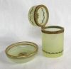 French Opaline Hinged Glass Box and Bowl