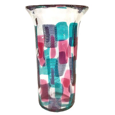 Fulvio Bianconi Glass Vase, Designed for Cenedese,  Pezzato Bullicante Technique