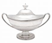 George III Style Victorian Era Sterling Silver Soup Tureen