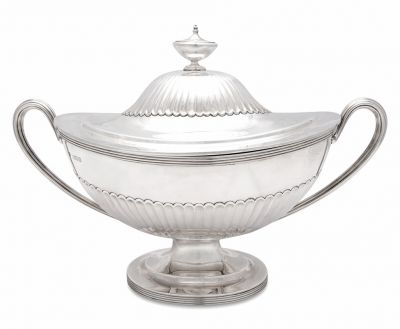 George III Style Victorian Era Sterling Silver Soup Tureen
