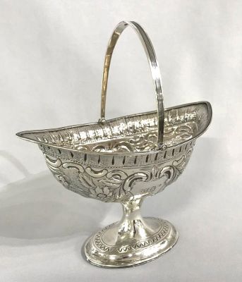 Georgian Irish Sterling Silver Sugar Basket