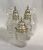 Georgian Sterling Silver Cruet Set With Cut & Etched Glass Bottles