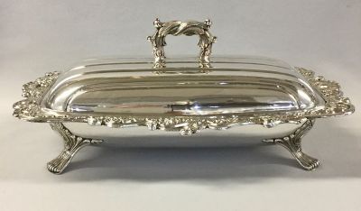 Georgian Style Silver Plate Asparagus Dish