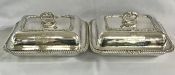 Georgian Sterling Silver Pair of Entree Dishes & Covers