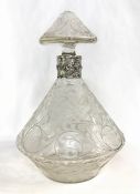 German Hanau Silver Mounted Decanter, circa 1900
