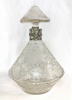 German Hanau Silver Mounted Decanter, circa 1900