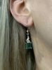 Vintage Green Tourmaline and Diamond Drop Earrings