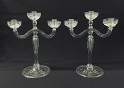 Hand Blown Glass Candelabra, circa 1930-50