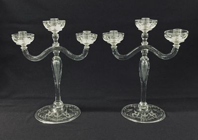 Hand Blown Glass Candelabra, circa 1930-50
