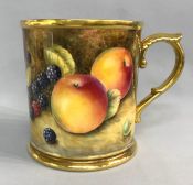 Hand Painted Fruit Study Royal Worcester Tankard