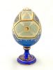 Hand Painted Porcelain Egg On An Enamelled Silver Stand, circa 1900