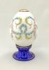 Hand Painted Porcelain Egg On An Enamelled Silver Stand, French, circa 1900