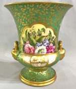 19th Century Campana Shaped Hand Painted Urn