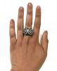Modern Cubic Zirconia and Black Diamond Ring