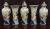 Early 20th Century Tobacco Leaf Pattern Hand Painted Porcelain Five-Piece Garniture