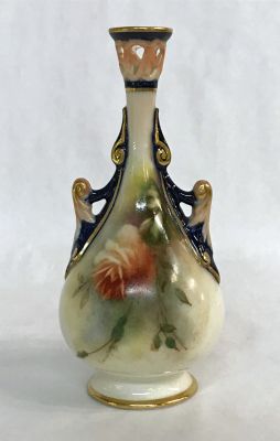 James Hadley & Sons/Worcester Miniature Cabinet Vase