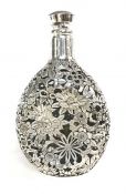 Japanese 970 Fine Silver Overlay Decanter, circa 1920