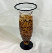 Kosta Boda Leopard Print Art Glass Vase
