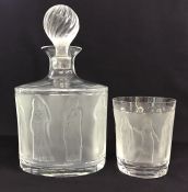 Lalique Femmes Antiques Crystal Spirit Decanter & Old-Fashioned Glass