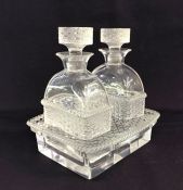 Lalique France “Bangkok” Pattern Oil & Vinegar Cruet Set