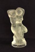 Lalique Hood Ornament Form Sculpture of Pan & Diana