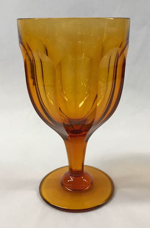 Large Amber Glass Vintage Goblets