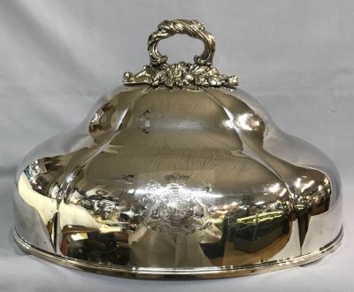 Large Sheffield Silver Plate Meat Dome, English