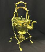 Late Victorian Brass Tip Kettle and Stand, C.1890