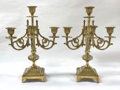 Late Victorian Cast Brass Candelabra, circa 1900