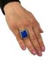 Retro Inspired Lapis and Diamond Ring