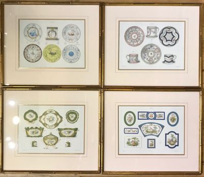 Maison Quantin 19th Century Prints of Sevres Porcelain Patterns & Shapes