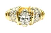 Vintage .51ct Marquise Diamond 18kt Ring