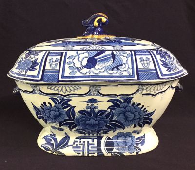 Mason’s Ironstone “Blue Kaolin” Pattern 2 Piece Soup Tureen