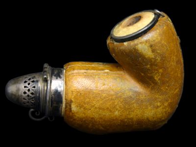 Meerschaum Pipe Rooster with Silver Cap