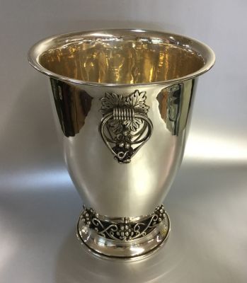 Mexican Sterling Silver Grape and Vine Motif Ice Bucket