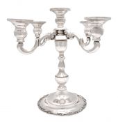 Mexican Mid 20th Century Sterling Silver Five Light Candelabra