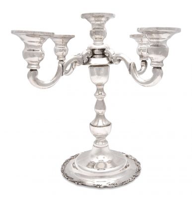 Mexican Mid 20th Century Sterling Silver Five Light Candelabra