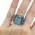 Mid-Century Modern Aquamarine Solitaire Ring