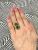 Mid Century Modern Malachite Solitaire Ring