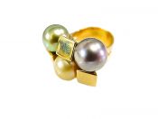 Mid-Century Modern South Sea Pearl Ring